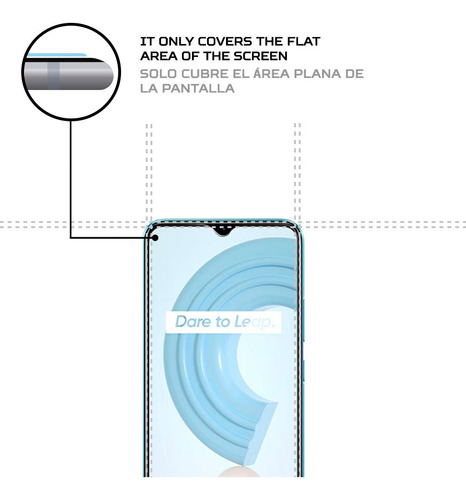 Imagen 4 de 6 de Protector De Pantalla Antishock Realme C21y