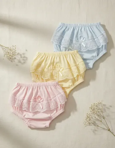 Calcinha Bunda Rica Kit Com 3 Peças Tapa Fraldas Em Algodão