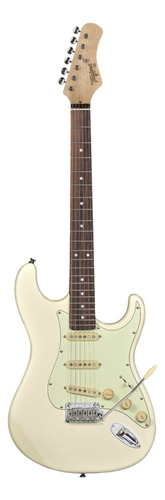 Guitarra Eléctrica Tagima Classic Series T-635 Classic De Aliso Olympic White With Mint Green Shell Con Diapasón De Madera Técnica