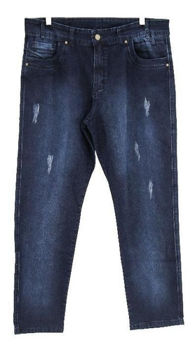 Calça Jeans Bivik Extra Grande Rasgada Azul - Masculino