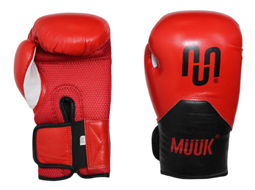 Guante De Box Muuk Cuero Eliminator Rojo-negro