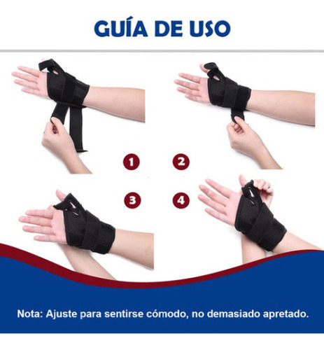 Muñequera Con Soporte Metálico Para Dedo Pulgar Soporte Mano