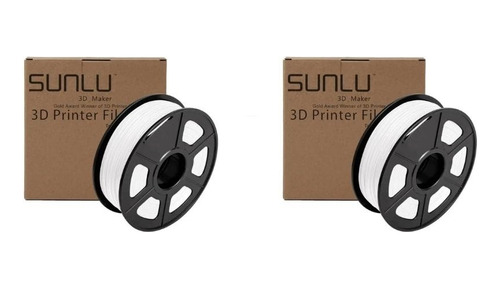 Pack 2 X Filamento Pla+ Sunlu 1kg 1.75mm Blanco | Filamentos