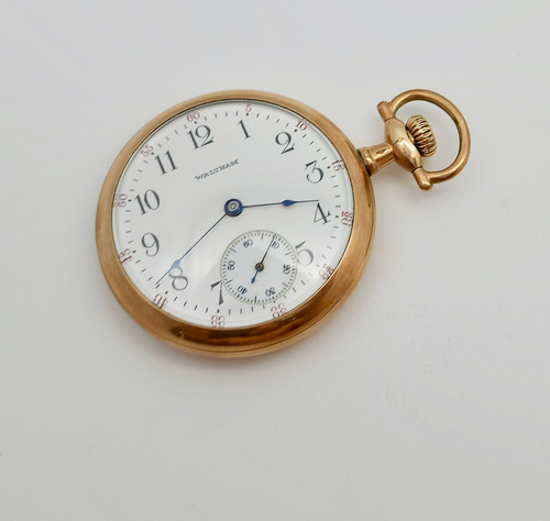 Reloj De Bolsillo Waltham De Chapa De Oro Original Vintage 