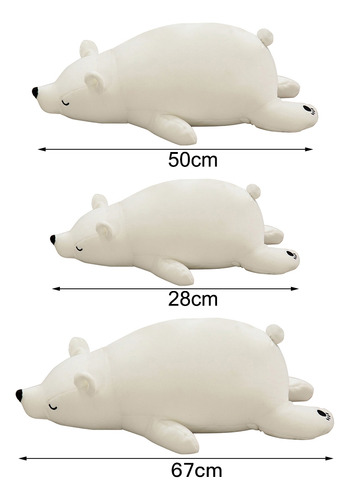 Almohada De Peluche Con Forma De Oso Polar, 35 Cm, Color Bla