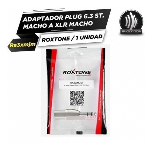 Imagen 4 de 7 de Adaptador Plug 6.3 Stereo A Xlr Macho - Roxtone Ra3xmjm