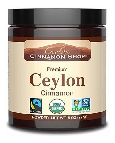 Organic Ceylon Cinnamon (100% Certified) Powder, 8 Ounces By