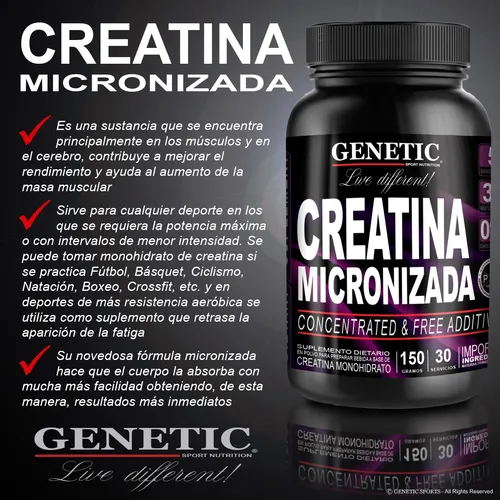 Aumento Masa Muscular Creatina Arginina Aminos Bcaa Genetic