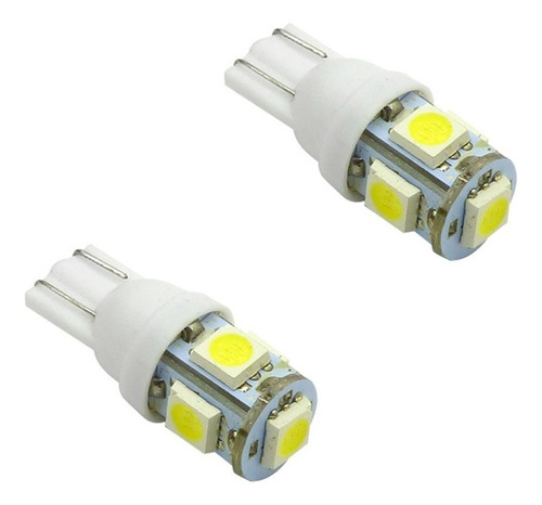 Ampolletas Led Auto Cola Pescado T10 12v Luz Blanca 5 Led