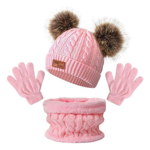 Conjunto De Gorro De Invierno Para Niños, Bufanda Y Guantes