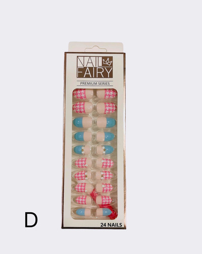 Imagen 5 de 6 de 24u Uñas Postiza Con Pegamento Nail Fairy Premium Series