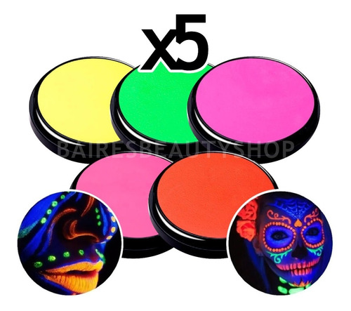 Maquillaje Artístico Fluorescente Cremoso Teatral Pop X5