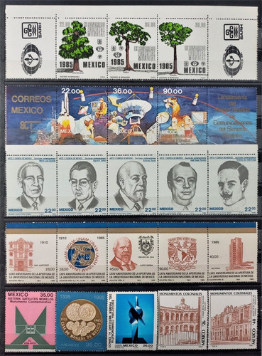 1985 México Lote De 52 Timbres Postales Diferentes Mint