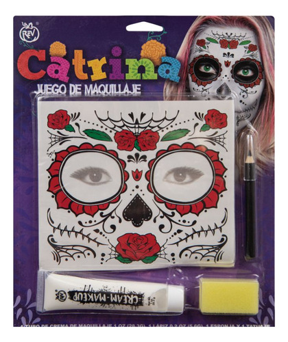 Juego De Maquillaje Catrina Sticker Halloween Terror Fiesta