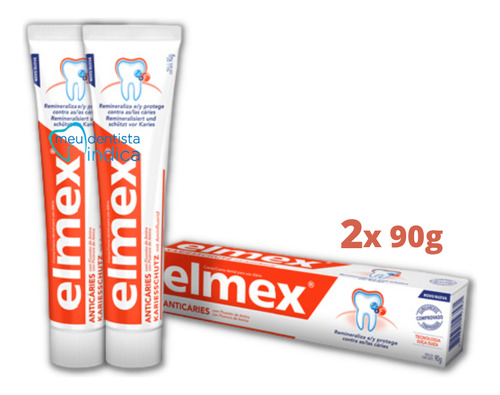 Kit Creme Dental Elmex Anticáries  90g | 2 Unidades