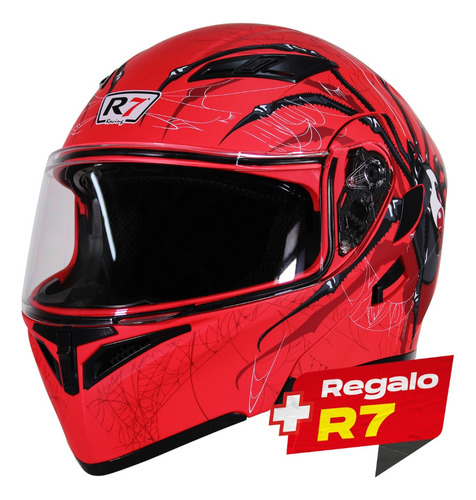 Casco Abatible R7 Racing Unscarred Spider Doble Mica Dot