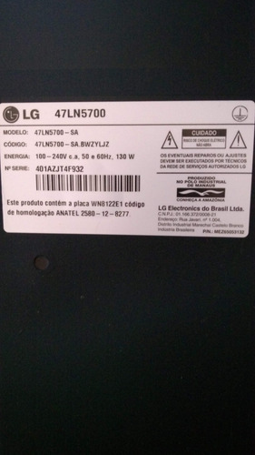 Tv LG 47ln5700 Para Retirar Peças