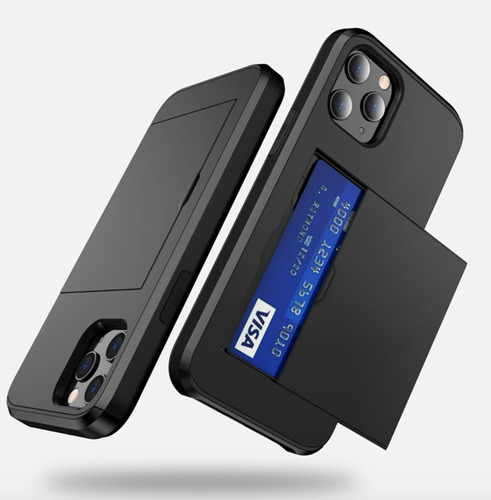 Imagem 7 de 8 de Capa Anti-impacto Porta Cartão Para Apple iPhone 11 - Preta