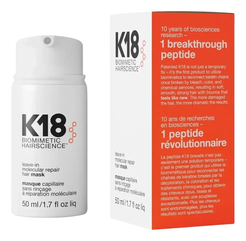 Máscara K18 Molecular Reparación 50ml Con Caja Para Cabello