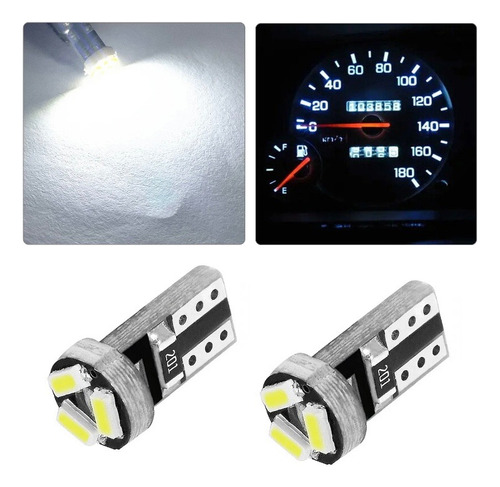 6x Focos T5 Mini 3 Smd Led Blanco Panel De Instrumentos 12v