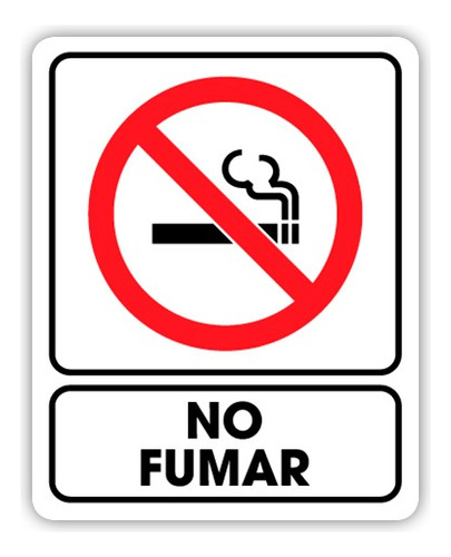 Señalamiento No Fumar 20x25 Seguridad