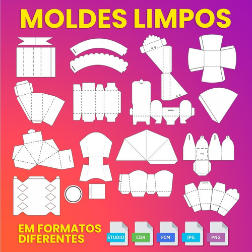 60 Moldes Limpos De Caixas Para Corte Scanncut Silhouette