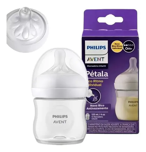 Mamadeira Pétala 3.0 125ml Bico N2 Transparent Philips Avent