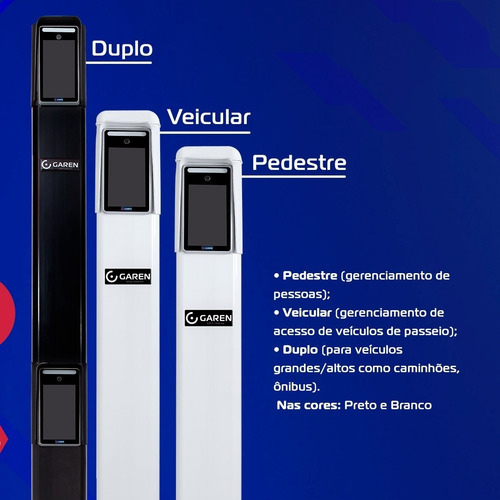 Totem Simples Para Controle De Acesso De Pedestres Liso 1,65