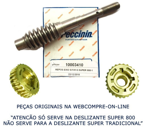 Conj. Eixo E Coroa Da Dz Super 800 Modelo Novo Peccinin Nice