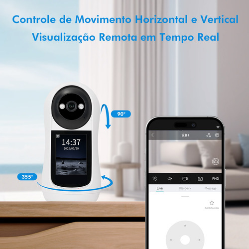 Câmera Babá Eletrônica Coibeu Com Tela Video Chamada Wifi