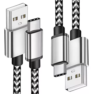 Cable Usb A Usb C , 10 Pies/2 Pack/plateado