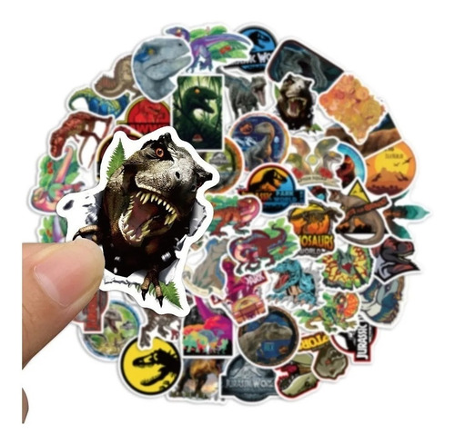 Imagen 2 de 3 de Jurassic Park - Set De 50 Stickers / Calcomanias / Pegatinas