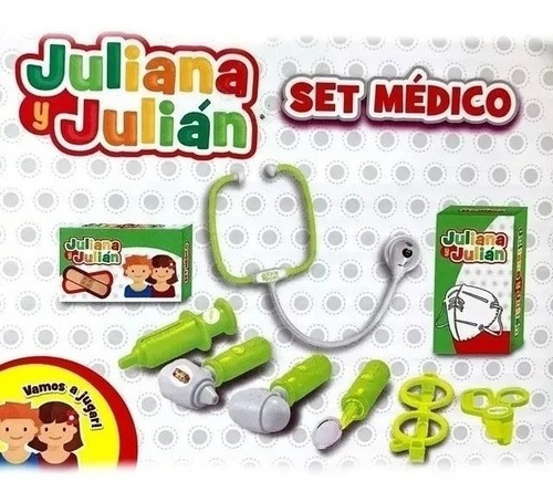 Imagen 3 de 5 de Maletin Set Medico Con Luz Y Sonido Juliana Y Julian Valija