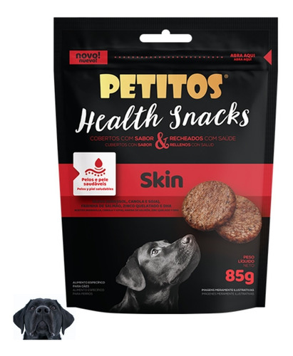 Petiscos Pet Petitos Skin Health Snacks Alimento Para Cães