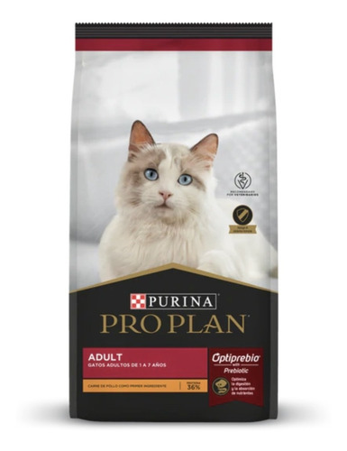 Alimento Pro Plan Optiprebio. Adult para gato adulto de raza mediana sabor pollo y arroz en bolsa de 1 kg