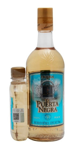 Tequila Joven Puerta Negra 750 Ml + Pacha 250 Ml
