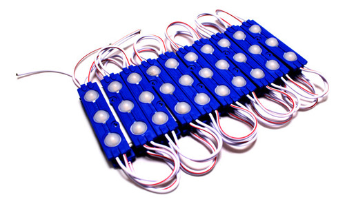 Paquete De Módulos De 3 Led Smd Exterior C/ Lupa Luz Azul