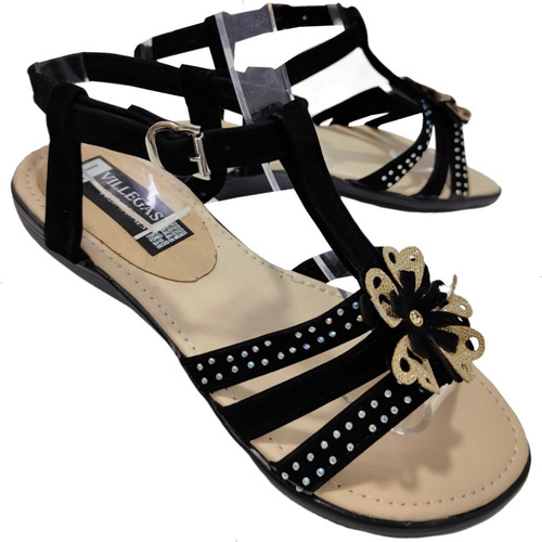 Imagen 8 de 8 de Huarache Sandalia Flor Y Piedra Empeine Amplio Suave