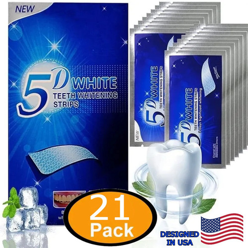 Tiras De Gel Blanqueadora Y Cuidado Dental 5d White 21 Pares