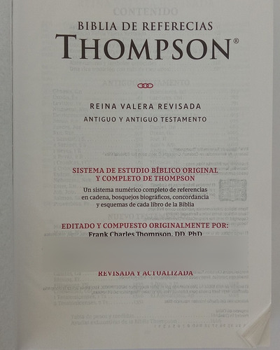 Biblia De Referencia Thompson, Tapa Dura, Rvr
