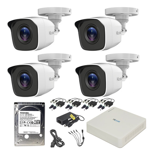 Kit Circuito Cerrado 4 Cámaras Cctv Hikvision 500gb Baluns