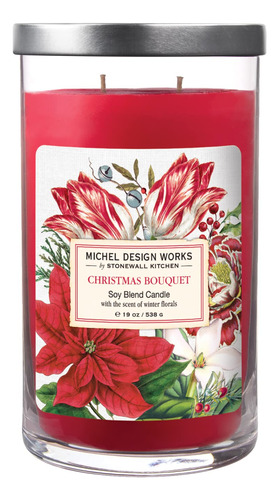 Michel Design Works Vela Vaso Tapa Aroma Ramo Navidad