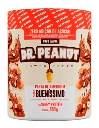 Pasta De Amendoim Com Whey Isolado 650g - Dr Peanut A Melhor Sabor Bueníssimo