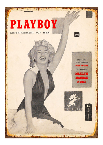 1 Cartel Metalico Marilyn Monroe Retro Playboy  40x28 Cms