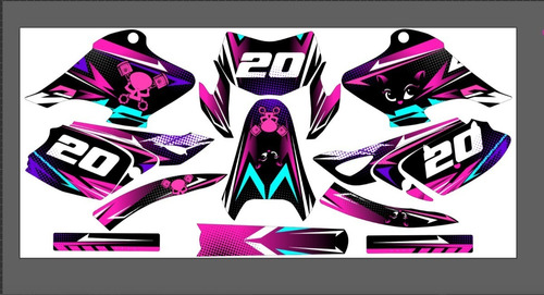 Stickers Para Moto At125rt Color Azul Mod-177