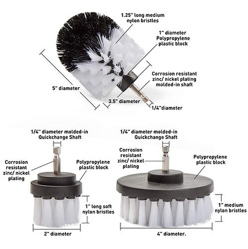 Imagen 3 de 5 de Cepillo Tipo Taladro Para Superficies Del Baño, Kit S/cables