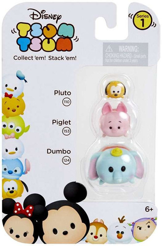 3-pack Disney Tsum Tsum Serie 1 Pluto Cochinillo Y Dumbo