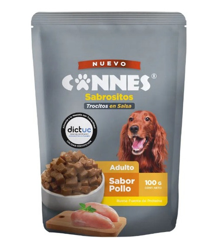 Alimento Húmedo Perro Cannes Sabor Pollo Pouch 100 G