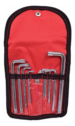 Jogo Chave Torx Longa Com Furo 9 Peças T10 À T50 Mtx