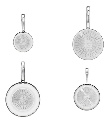 Batería Cocina 6 Pzas Antiadherente Acero Inoxidable Sartén Color Plateado
